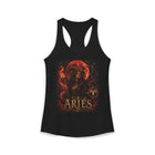 Aries Fiery Moon Goddess Tank Top – Mystical Zodiac Astrology Graphic Tank | Celestial Fantasy Fire Sign Summer Top | Aries Horoscope Gift