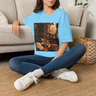 Cozy Library Café T-Shirt – Book Lover Coffee Graphic Tee | Warm Reading Nook Literary Shirt | Reader Gift from The Bookworm’s Hideaway