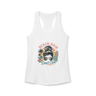 Beach Hair Don't Care Tank Top – Messy Bun Beach Girl Graphic Tank | Funny Coastal Summer Top | Retro Surf Vacation Gift