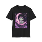 Kawaii Frog on Crescent Moon T-Shirt – Pastel Goth Cute Frog Tee with Pink Moon & Spooky Aesthetic