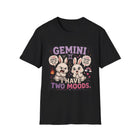 Gemini I Have Two Moods T-Shirt – Funny Zodiac Bunny Graphic Tee | Cute Astrology Meme Shirt | Gemini Horoscope Gift