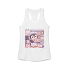 Kawaii Penguin Café Tank Top – Cute Pastel Penguin Bakery Graphic Tank | Adorable Dessert Lover Summer Top | Cutiecore Animal Gift
