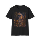 Leo Moonlit Lion Castle T-Shirt – Mystical Zodiac Astrology Graphic Tee | Celestial Fantasy Kingdom Shirt | Leo Horoscope Gift