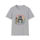 Beach Hair Don't Care T-Shirt – Messy Bun Beach Girl Graphic Tee | Funny Coastal Summer Shirt | Retro Surf Vacation Gift