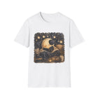 Cozy Crescent Moon Reading T-Shirt – Celestial Book Lover Graphic Tee | Whimsical Night Sky Literary Shirt | Fantasy Reader Gift