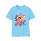 Tan Lines & Beach Mode T-Shirt – Funny Flamingo Pool Float Graphic Tee | Tropical Summer Beach Shirt | Vacation Gift