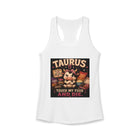 Taurus Touch My Food and Die Tank Top – Funny Zodiac Bull Graphic Tank | Cute Astrology Food Meme Sleeveless Shirt | Taurus Horoscope Gift