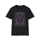 Capricorn Celestial Goat Crest T-Shirt – Mystical Zodiac Astrology Graphic Tee | Moon & Stars Fantasy Emblem Shirt | Capricorn Horoscope Gift