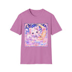 Kawaii Kitten Moon T-Shirt – Cute Pastel Cat on Crescent Moon Graphic Tee | Dreamy Celestial Kitty Shirt | Cutiecore Gift for Cat Lovers