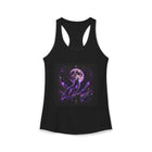Celestial Wolf Moon Tank Top – Purple Cosmic Wolf & Full Moon Graphic Tank | Mystical Night Sky Fantasy Summer Top | Wolf Lover Gift