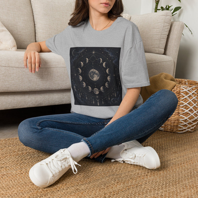 Celestial Moon Phases T-Shirt – Lunar Cycle & Full Moon Graphic Tee | Mystical Night Sky Astrology Shirt | Moon Lover Gift