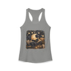 Cozy Crescent Moon Reading Tank Top – Celestial Book Lover Graphic Tank | Whimsical Night Sky Literary Summer Top | Fantasy Reader Gift