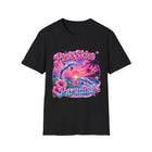 Pink Skies & Paradise T-Shirt – Dolphin Sunset Beach Graphic Tee | Tropical Ocean Aesthetic Shirt | Coastal Summer Gift