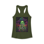 Alien UFO Mushroom Tank Top – Cannabis and Magic Mushroom Graphic Tank | Psychedelic Sci-Fi Summer Top | Enchanted Haze Gift