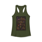 Psychedelic Apothecary Shelf Tank Top – Cannabis and Magic Mushroom Graphic Tank | Trippy Witchy Potion Cabinet Summer Top | Enchanted Haze Gift