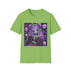 Pastel Goth Alien Girl T-Shirt – Kawaii Space Girl Tee with Skulls, Purple Hair & Spooky Cute Aesthetic