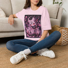 Pastel Goth Celestial Fox T-Shirt – Kawaii Mystic Fox Tee with Crescent Moon & Cherry Blossoms