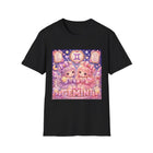 Gemini Kawaii Twin Girls T-Shirt – Cute Zodiac Astrology Graphic Tee | Pastel Celestial Chibi Shirt | Gemini Horoscope Gift