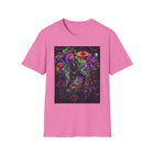 Psychedelic Skeleton Mushroom T-Shirt – Cannabis and Magic Mushroom Graphic Tee | Trippy Dancing Skeleton Shirt | Enchanted Haze Gift