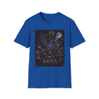 Aries Celestial Constellation T-Shirt – Mystical Zodiac Astrology Graphic Tee | Cosmic Ram Stars & Moon Shirt | Aries Horoscope Gift
