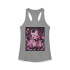 Pastel Goth Celestial Fox Tank Top – Kawaii Mystic Fox Tank with Crescent Moon & Cherry Blossoms