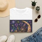 Psychedelic Moon Cat T-Shirt – Cannabis and Magic Mushroom Graphic Tee | Trippy Celestial Cat Shirt | Enchanted Haze Gift