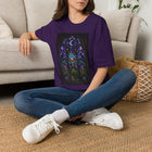 Stained Glass Mushroom T-Shirt – Cannabis and Magic Mushroom Graphic Tee | Psychedelic Gothic Window Shirt | Enchanted Haze Gift