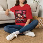 Aries My Patience Left the Chat T-Shirt – Funny Zodiac Ram Graphic Tee | Sassy Astrology Meme Shirt | Aries Horoscope Gift