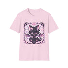 Kawaii Bat Wing Kitty T-Shirt – Pastel Goth Black Cat Tee with Bows, Hearts & Spooky Cute Aesthetic