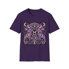 Taurus Celestial Gothic Crest T-Shirt – Mystical Zodiac Astrology Graphic Tee | Floral Fantasy Emblem Shirt | Taurus Horoscope Gift