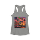 Seaside Motel Tank Top – Retro Neon Beach Graphic Tank | Vintage Coastal Sunset Summer Top | Tropical Vacation Gift