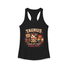 Taurus Touch My Food and Die Tank Top – Funny Zodiac Bull Graphic Tank | Cute Astrology Food Meme Sleeveless Shirt | Taurus Horoscope Gift