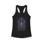 Stained Glass Mushroom Tank Top – Cannabis and Magic Mushroom Graphic Tank | Psychedelic Gothic Window Summer Top | Enchanted Haze Gift
