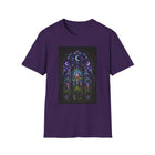 Stained Glass Mushroom T-Shirt – Cannabis and Magic Mushroom Graphic Tee | Psychedelic Gothic Window Shirt | Enchanted Haze Gift