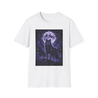 Celestial Black Wolf T-Shirt – Full Moon & Mystical Wolf Graphic Tee | Whimsical Fairycore Fantasy Shirt | Fairy Dust & Moonbeams Gift