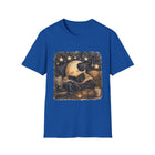 Cozy Crescent Moon Reading T-Shirt – Celestial Book Lover Graphic Tee | Whimsical Night Sky Literary Shirt | Fantasy Reader Gift