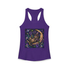 Psychedelic Moon Cat Tank Top – Cannabis and Magic Mushroom Graphic Tank | Trippy Celestial Cat Summer Top | Enchanted Haze Gift