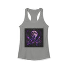 Celestial Wolf Moon Tank Top – Purple Cosmic Wolf & Full Moon Graphic Tank | Mystical Night Sky Fantasy Summer Top | Wolf Lover Gift
