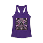 Taurus Celestial Gothic Crest Tank Top – Mystical Zodiac Astrology Graphic Tank | Floral Fantasy Emblem Summer Top | Taurus Horoscope Gift