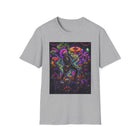 Psychedelic Skeleton Mushroom T-Shirt – Cannabis and Magic Mushroom Graphic Tee | Trippy Dancing Skeleton Shirt | Enchanted Haze Gift