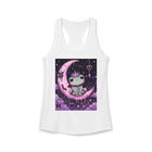 Kawaii Frog on Crescent Moon Tank Top – Pastel Goth Cute Frog Tank with Pink Moon & Spooky Aesthetic