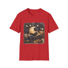 Cozy Crescent Moon Reading T-Shirt – Celestial Book Lover Graphic Tee | Whimsical Night Sky Literary Shirt | Fantasy Reader Gift