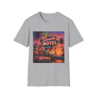 Seaside Motel T-Shirt – Retro Neon Beach Graphic Tee | Vintage Coastal Sunset Shirt | Tropical Vacation Gift