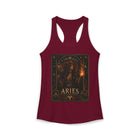 Aries Fire Priestess Tank Top – Mystical Zodiac Astrology Graphic Tank | Witchy Celestial Fantasy Summer Top | Aries Horoscope Gift