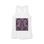 Taurus Celestial Gothic Crest Tank Top – Mystical Zodiac Astrology Graphic Tank | Floral Fantasy Emblem Summer Top | Taurus Horoscope Gift
