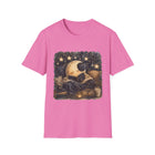 Cozy Crescent Moon Reading T-Shirt – Celestial Book Lover Graphic Tee | Whimsical Night Sky Literary Shirt | Fantasy Reader Gift