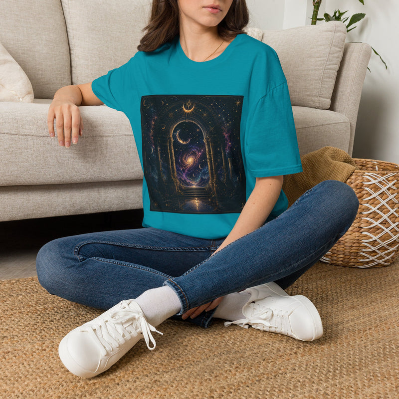 Celestial Portal T-Shirt – Cosmic Moon Archway Graphic Tee | Mystical Galaxy Gateway Fantasy Shirt | Dreamer Gift