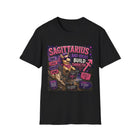 Sagittarius Bad Ideas Build Character T-Shirt – Funny Zodiac Lion Graphic Tee | Cute Astrology Meme Shirt | Sagittarius Horoscope Gift
