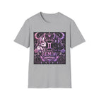 Gemini Celestial Bunny Crest T-Shirt – Cute Zodiac Astrology Graphic Tee | Mystical Moon & Stars Rabbit Shirt | Gemini Horoscope Gift