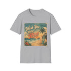 Wish You Were Here T-Shirt – Retro Beach Postcard Graphic Tee | Vintage Coastal Surf Shirt | Tropical Summer Gift